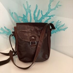 NWT JACK GEORGES BROWN GENUINE LEATHER CROSS SHOULDER MESSENGER BAG